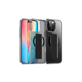 Fuchsia İphone 16 Pro Max İle Uyumlu Kılıf Alfa Siyah Kablosuz Şarj Özellikli Standlı Kapak