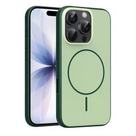 Fuchsia İphone 16 Pro Max Uyumlu Neva Koyu Yeşil Kablosuz Şarj Özellikli Kapak