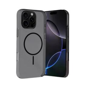 Fuchsia İphone 16 Pro Max Uyumlu Pc Blank Siyah Kablosuz Şarj Özellikli Kapak