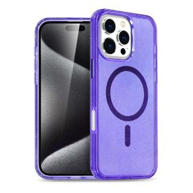 Fuchsia İphone 16 Pro Max Uyumlu Star Mor Kablosuz Şarj Özellikli Kapak