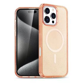 Fuchsia İphone 16 Pro Max Uyumlu Star Turuncu Kablosuz Şarj Özellikli Kapak
