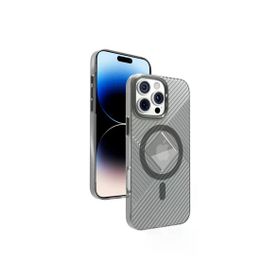 Fuchsia İphone 16 Pro Max Uyumlu Stella Siyah Pc Sert Kablosuz Şarj Özellikli Kılıf
