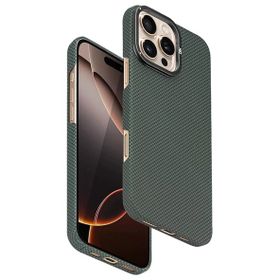 Fuchsia İphone 16 Pro Uyumlu Blaze 1000D Kevlar Yeşil Kablosuz Şarj Özellikli Kılıf