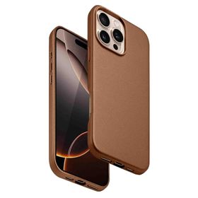 Fuchsia iPhone 16 Pro Uyumlu Dividing Manyetik Şarj Özellikli Kahverengi Kapak