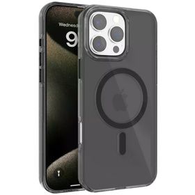 Fuchsia İphone 16 Pro Uyumlu Gleam Siyah Pc Sert Kablosuz Şarj Özellikli Kılıf
