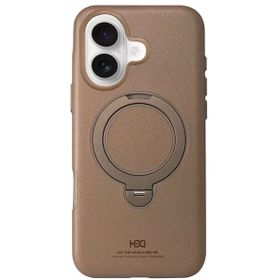 Fuchsia İphone 16 Uyumlu Vapor Gold Deri Kablosuz Şarj Özellikli Standlı Kılıf