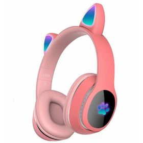 Fuchsia L400 Kablosuz Bluetoothlu RGB Ledli Kedi Tasarım Kulaklık