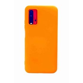 Fuchsia Redmi 9T Uyumlu Nano İçi Kadife Silikon Turuncu Telefon Kılıfı