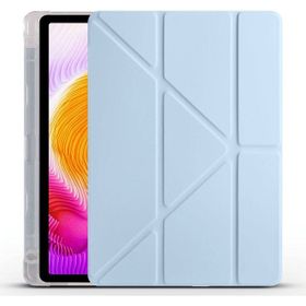 Fuchsia Redmi Pad SE 8.7 inç Uyumlu Kalem Bölmeli Uyku Modlu Katlanabilir Trifolding Mavi Tablet Kılıfı