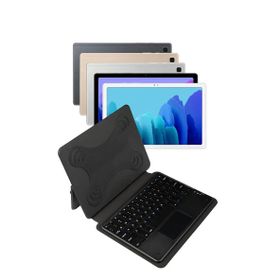 Fuchsia Savvy Keyboard Tab A7 T500 Bluetooh Bağlantılı Standlı Klavyeli Tablet Kılıfı