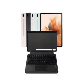 Fuchsia Savvy Keyboard Tab S7 FE LTE Bluetooh Bağlantılı Standlı Klavyeli Tablet Kılıfı