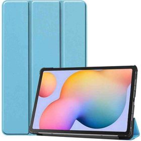 Fuchsia Tab M10 TB-328F Uyumlu Katlanabilir Standlı Smart Cover Mavi Tablet Kılıfı