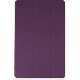 Fuchsia Tab S7 FE 12.4 inç Koruyucu Ince Folyo Sert Arka Akıllı Kapak Mor Kılıf