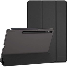 Fuchsia Tab S7 FE 12.4 inç Koruyucu Ince Folyo Sert Arka Akıllı Kapak Mor Kılıf