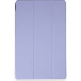 Fuchsia Tab S7 FE 12.4 inç Koruyucu Ince Folyo Sert Arka Akıllı Kapak Mor Kılıf