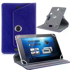 Fuchsia TCL Tab 10 FHD 4G 10.1 inç Uyumlu 360 Derece Dönebilen Standlı Kapaklı Universal Lacivert Tablet Kılıfı
