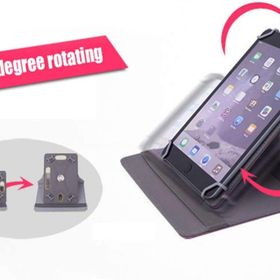 Fuchsia Tcl Tab 10 Fhd 4g 10.1 İnç Uyumlu 360° Dönebilen Standlı Kapaklı Universal Tablet Kılıfı