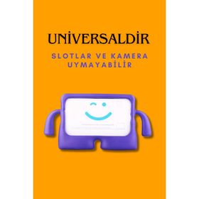 Fuchsia Via S40 10.4 inç Uyumlu iBuy Standlı Eğlenceli Çocuk Ruhlu Turuncu Tablet Kılıfı