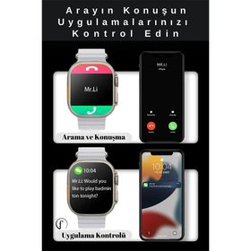 Fuchsia Watch Ultra 8 Max 8. Nesil 49 mm Sarı Akıllı Saat