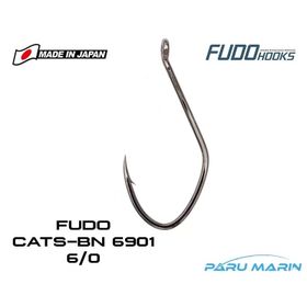 Fudo 6901 Cats-BN Hooks 6/0 Siyah Nikel Delikli İğne