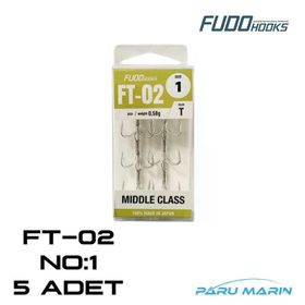 Fudo FT-02 2248 Hooks No:1 5 Adet 3'lü İğne