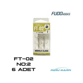 Fudo FT-02 2248 Hooks No:2 6 Adet 3'lü İğne