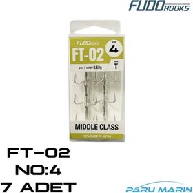Fudo FT-02 2248 Hooks No:4 7 Adet 3'lü İğne
