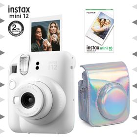 Fujifilm Instax Mini 12 Beyaz Fotoğraf Makinesi 10'lu Film ve Parlak Kılıf Seti