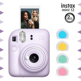 Fujifilm Instax mini 12 Lila Fotoğraf Makinesi ve 4'lü Renkli Lens Seti