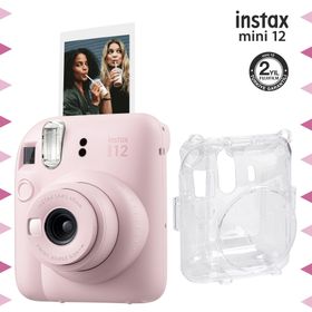 Fujifilm Instax Mini 12 Pembe Fotoğraf Makinesi ve Şeffaf Kılıf Seti