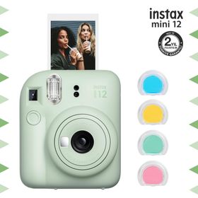 Fujifilm Instax Mini 12 Yeşil Fotoğraf Makinesi ve 4'lü Renkli Lens Seti