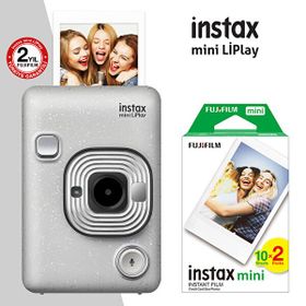 Fujifilm Instax Mini Liplay Hybrid Stone White Şipşak Fotoğraf Makinesi ve 20'li Mini Film