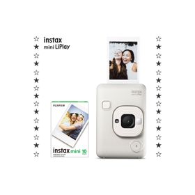 Fujifilm Instax Mini LiPlay Sisli Beyaz Dijital Fotoğraf Makinesi + 10'lu Film