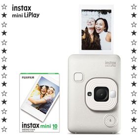 Fujifilm Instax Mini LiPlay Sisli Beyaz Dijital Fotoğraf Makinesi + 10'lu Film