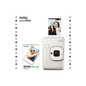 Fujifilm Instax Mini LiPlay Sisli Beyaz Dijital Fotoğraf Makinesi + 10'lu Film