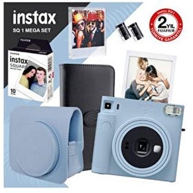 Fujifilm Instax SQ1 Buz Mavi Mega Hediye Seti ve Fotoğraf Makinesi