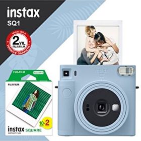 Fujifilm Instax SQ1 Buz Mavisi Fotoğraf Makinesi ve 20'li Kare Film