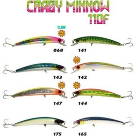 Fujin 0-141 Flashes Green Crazy Minnow 110F 12 gr Maket Balık