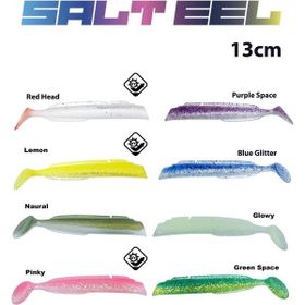 Fujin 021 Blue Glitter Salt Eel Body 13 cm 3 Adet Silikon Yem Gövde