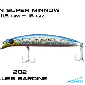 Fujin 202 Blues Sardine Super Minnow 11.5 cm 18 gr Maket Balik