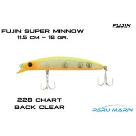 Fujin 228 Chart Back Clear Süper Minnow 11.5 cm 18 gr Maket Balık