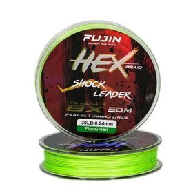 Fujin 30LB Hex Braid 8x50 mt 0.24 mm Fluo Green PE İP Shock Leader Misina