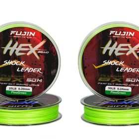 Fujin 30LB Hex Braid 8x50 mt 0.24 mm Fluo Green PE İP Shock Leader Misina