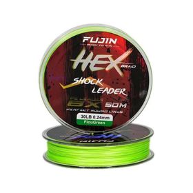 Fujin 30LB Hex Braid 8x50 mt 0.24 mm Fluo Green PE İP Shock Leader Misina