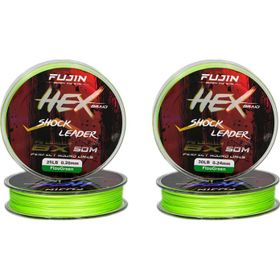 Fujin 30LB Hex Braid 8x50 mt 0.24 mm Fluo Green PE İP Shock Leader Misina