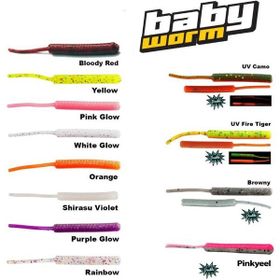 Fujin Baby Worm 5.2 cm Floating UV Glow Pinkyeel LRF Silikonu