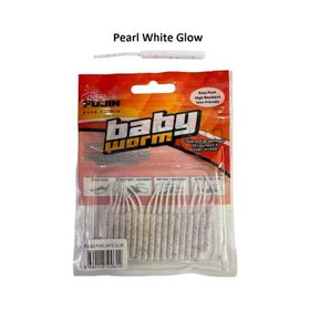 Fujin Baby Worm Pearl White Glow 5.2 cm Floating 18 Adet LRF Silikonu