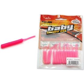 Fujin Baby Worm Pink Glow 5.2 cm Floating 18 Adet LRF Silikonu