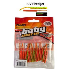 Fujin Baby Worm UV Firetiger 5.2 cm Floating 18 Adet LRF Silikonu