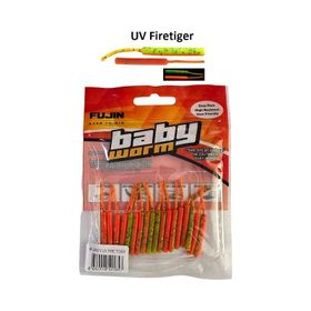Fujin Baby Worm UV Firetiger 5.2 cm Floating 18 Adet LRF Silikonu